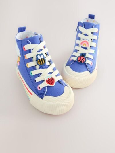 Blue Character Appliqué Standard Fit (F) High Top Trainers
