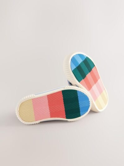 Denim Blue Rainbow Standard Fit (F) High Top Trainers