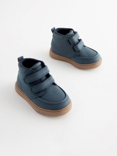 Navy Blue Standard Fit (F) Warm Lined Touch Fastening Boots