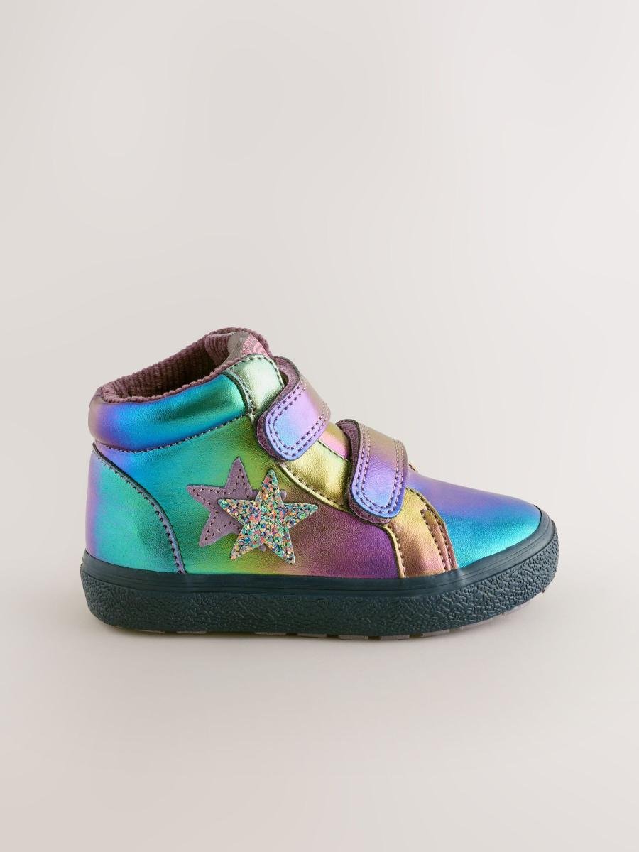 Multi Star Standard Fit (F) Touch Fasten High Top Trainers