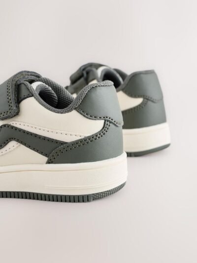Khaki Green Touch Fastening Elastic Lace Trainers