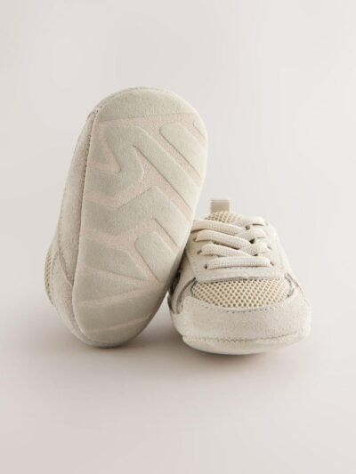 Neutral Baby Elastic Lace Slip-Ons Trainers
