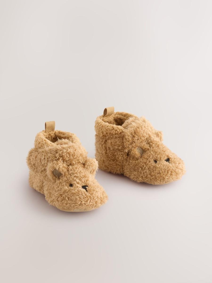 Brown Bear Baby Touch Fastening Slipper Boots