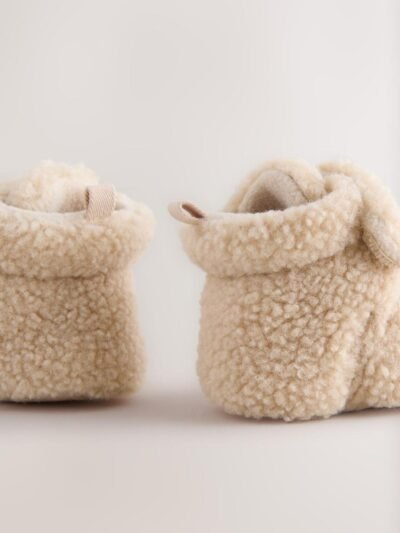Neutral Borg Baby Touch Fastening Slipper Boots
