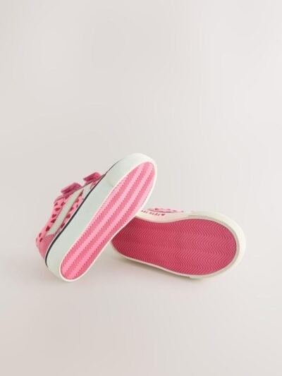 Pink Heart Standard Fit (F) Touch Fastening Trainers