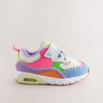 Multi Bright Elastic Lace Chunky Trainers