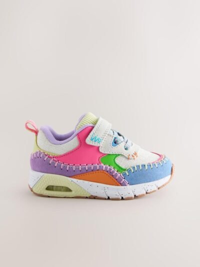 Multi Bright Elastic Lace Chunky Trainers