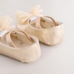 Gold Baby Bow Occassion Shoes