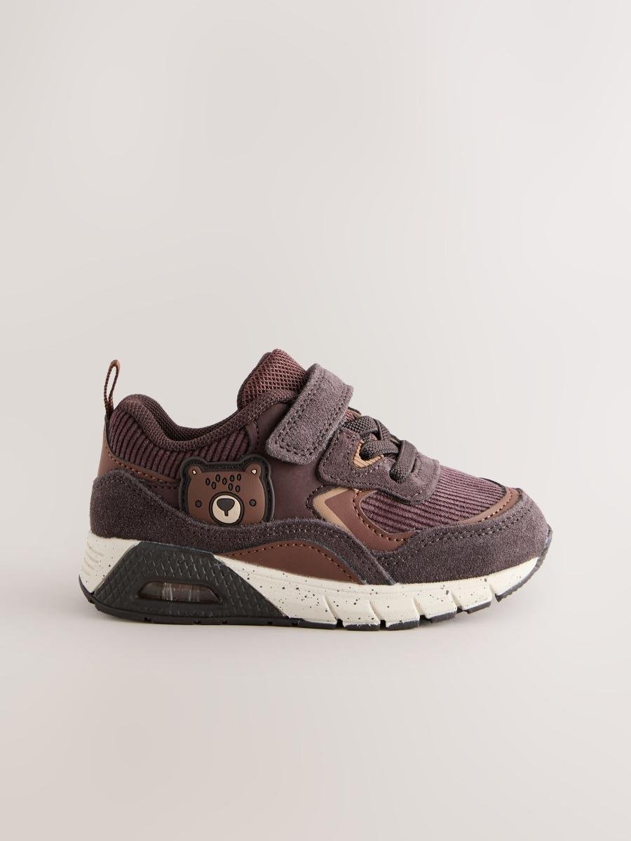 Brown Bear Standard Fit (F) Elastic Lace Trainers