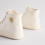 White Standard Fit (F) High Top Trainers