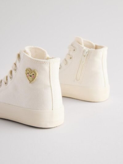 White Standard Fit (F) High Top Trainers