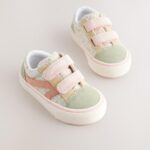 Sage Green Floral Standard Fit (F) Touch Fastening Trainers