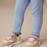 Multi Pastel Standard Fit (F) Elastic Lace Touch Fasten Trainers