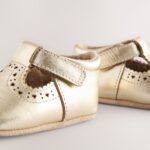 Gold Leather Baby T-Bar Shoes
