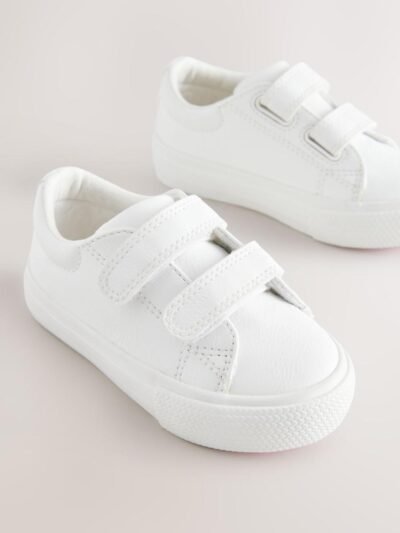 White Standard Fit (F) Chunky Trainers With Touch Fastening