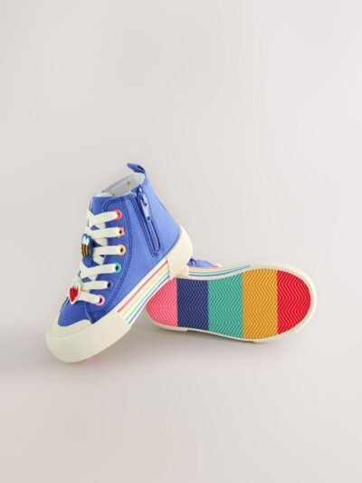 Blue Character Appliqué Standard Fit (F) High Top Trainers