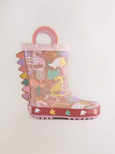 Neutral Dino Handle Wellies