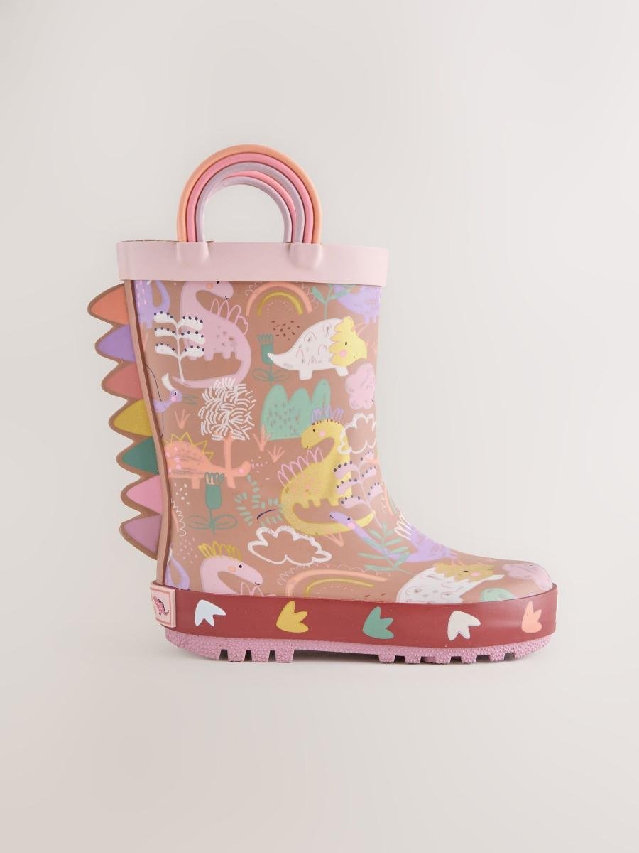 Neutral Dino Handle Wellies