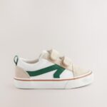 White/Green Standard Fit (F) Touch Fastening Skate Trainers