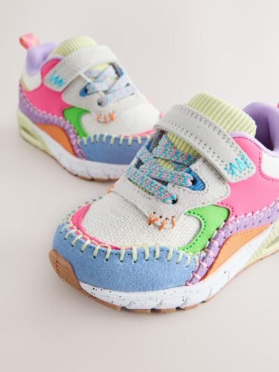 Multi Bright Elastic Lace Chunky Trainers