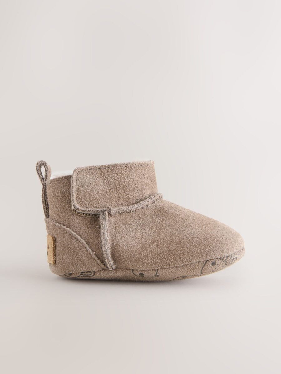 Mink Brown Suede Baby Pull-On Boots