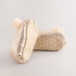 Gold Baby Bow Occassion Shoes
