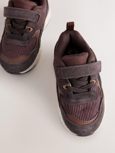 Brown Bear Standard Fit (F) Elastic Lace Trainers