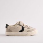 Grey Standard Fit (F) Touch Fastening Elastic Lace Trainers