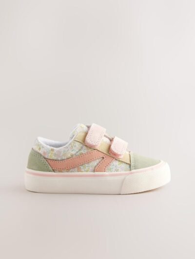 Sage Green Floral Standard Fit (F) Touch Fastening Trainers