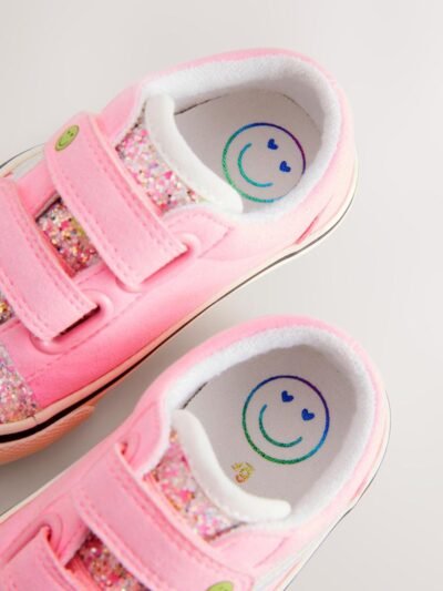 Pink Standard Fit (F) Touch Fastening Trainers