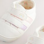 White Rainbow Touch Fasten Baby Trainers