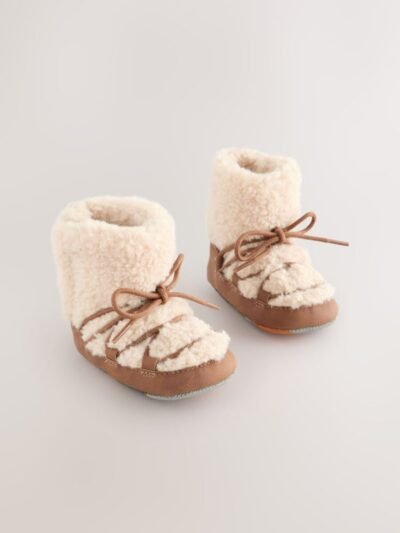 Neutral Borg Warm Lined Baby Boots