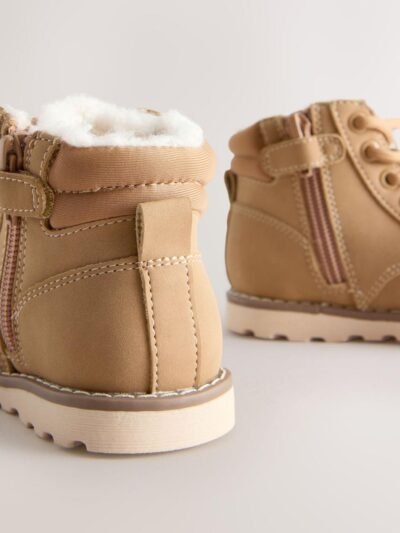 Tan Brown Bear Lace-Up Boots
