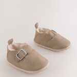 Beige Baby Faux Fur Lined Clog Shoes