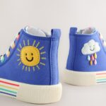 Blue Character Appliqué Standard Fit (F) High Top Trainers