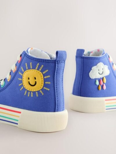 Blue Character Appliqué Standard Fit (F) High Top Trainers