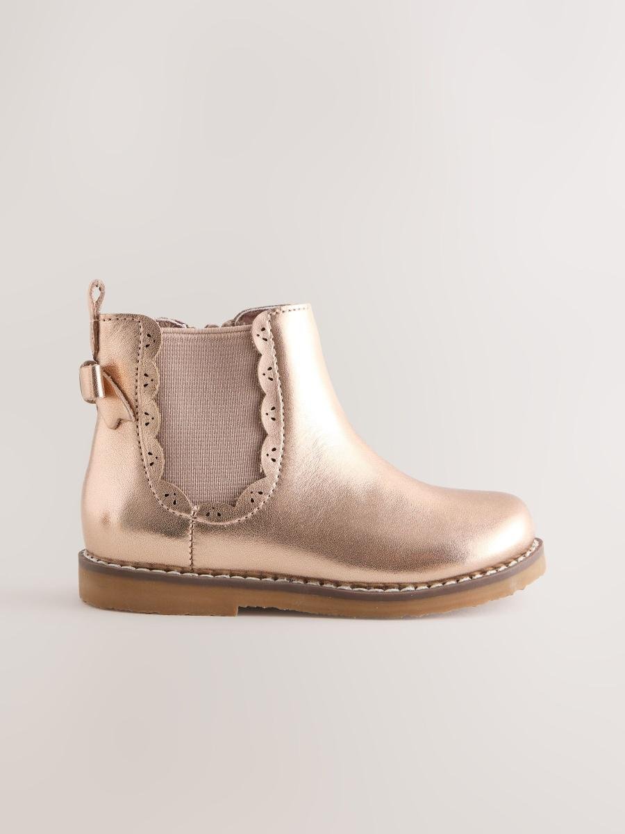 Rose Gold Wide Fit (G) Chelsea Ankle Boots