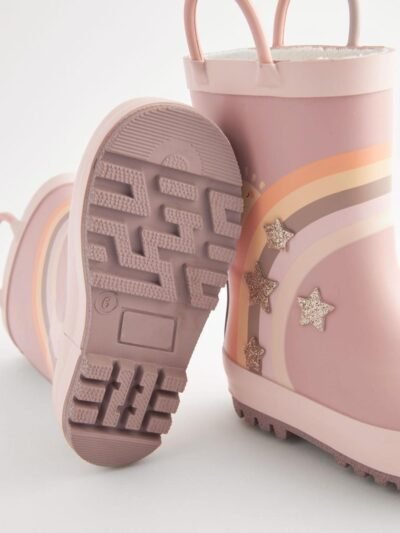 Neutral Rainbow Handle Wellies