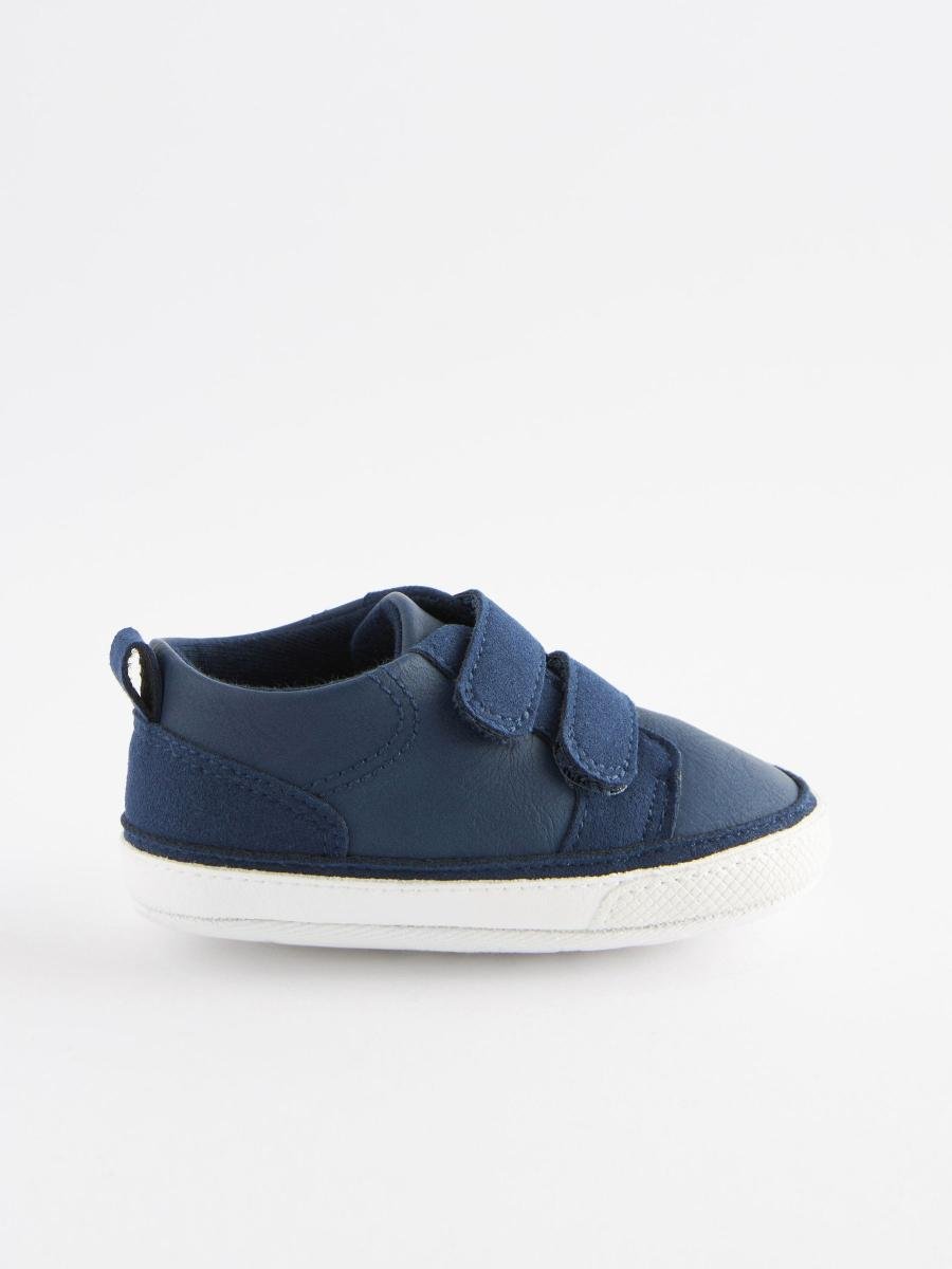 Navy Blue Two Strap Baby Trainers