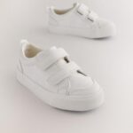 White Wide Fit (G) Two Strap Touch Fastening Trainers