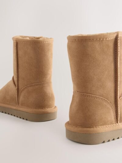 Tan Brown Water Repellent Suede Pull On Boots