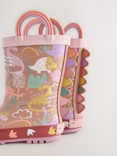 Neutral Dino Handle Wellies