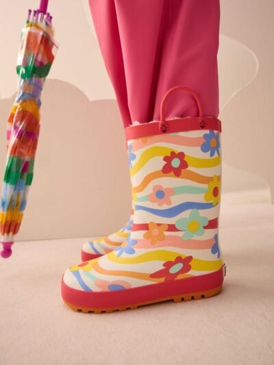 Multi Rainbow Handle Wellies
