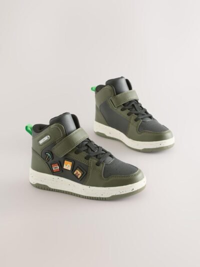 Khaki Green Minecraft High Top Trainers