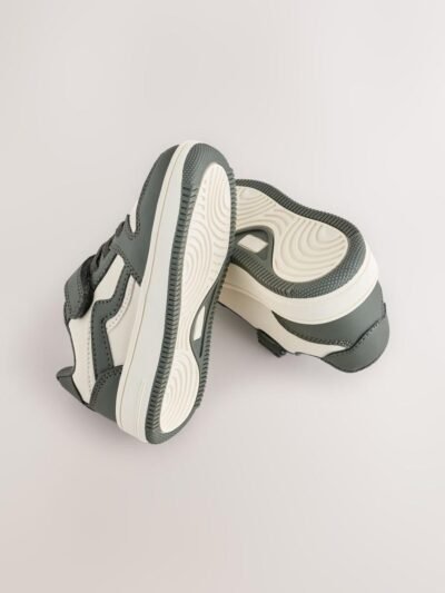 Khaki Green Touch Fastening Elastic Lace Trainers