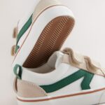 White/Green Standard Fit (F) Touch Fastening Skate Trainers
