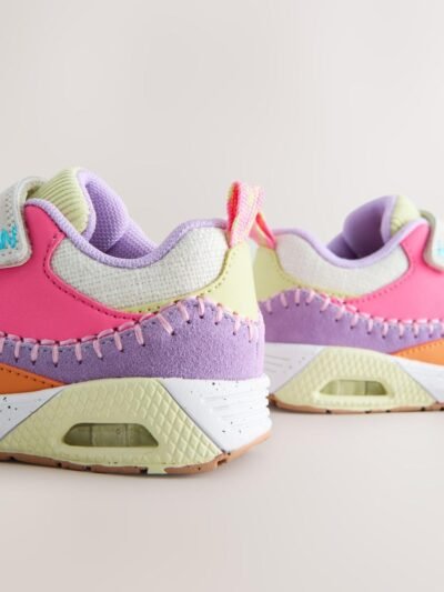 Multi Bright Elastic Lace Chunky Trainers