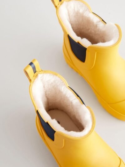 Yellow Warm Lined Ankle Wellies