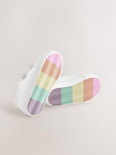 White Standard Fit (F) Chunky Trainers With Touch Fastening