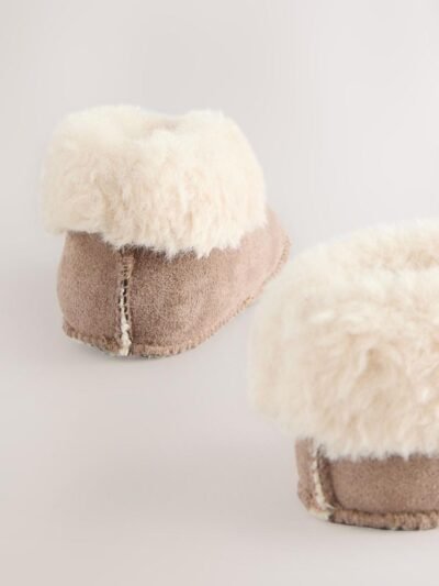 Neutral Brown Baby Warm Lined Boots